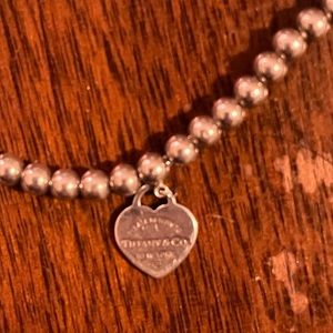 Tiffany & co Blue Heart Tag Bead Bracelet